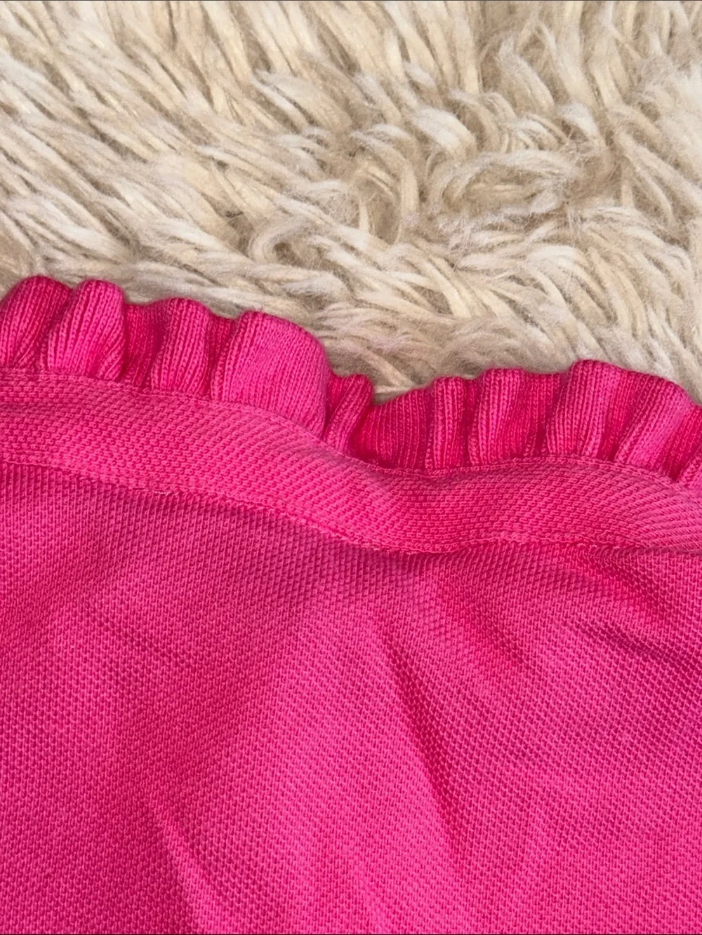 🐎 💖NWT Ralph Lauren Girls size 5 Bright Pink Polo Dress with Ruffle Hem